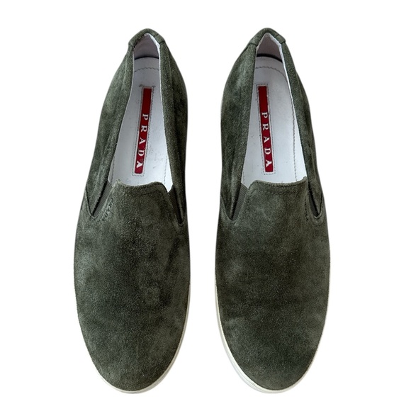 Prada Women’s Green Suede Slip-on Shoe Size 41